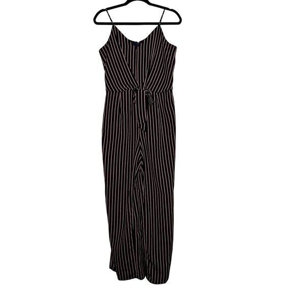 Enfocus studio stripe tank tie front jumpsuit womens 6 vacation beachy flowy - Picture 1 of 9
